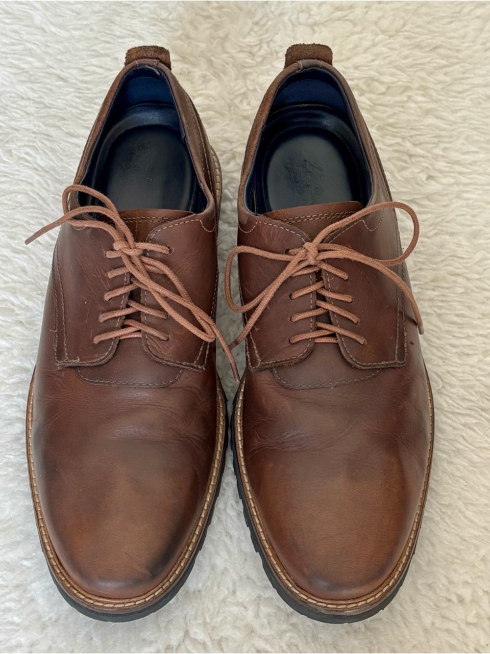 Cole Haan Brown Leather Derby Lace-Up Oxfords Casual Shoes size 10 M